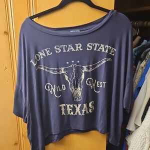 ARULA Texas Wild West Graphic Long Sleeve Tee - Navy